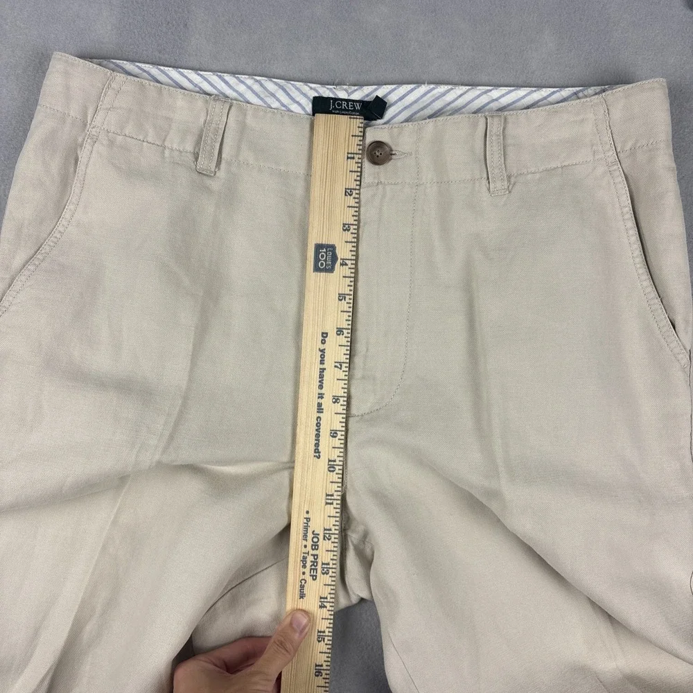 J.Crew Irish Linen Pants Men’s 34x30 Beige Straight Leg Old Money Loose Vintage